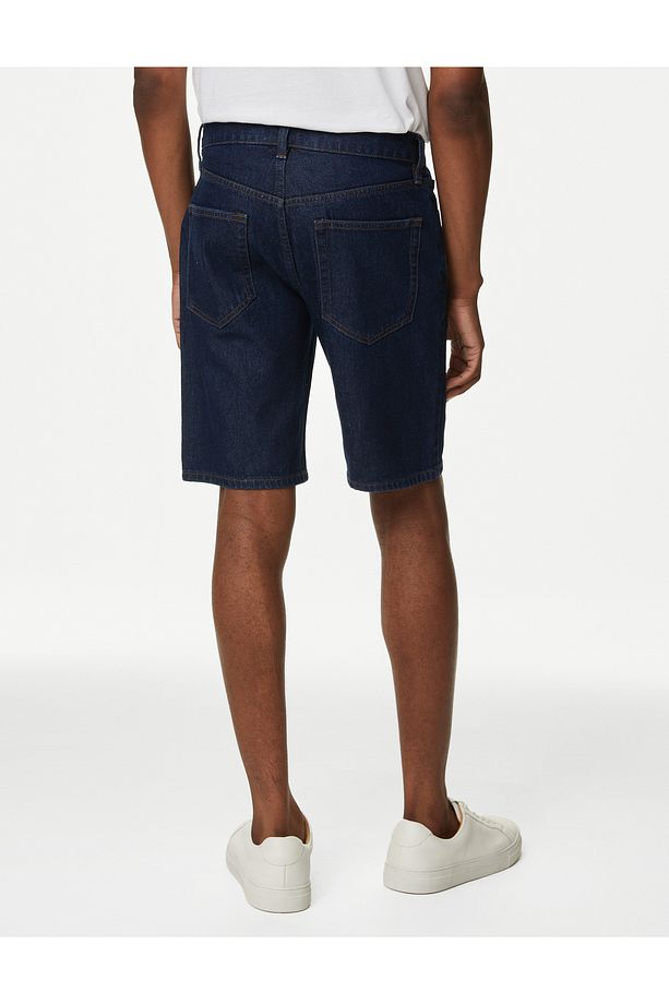 Saf Pamuklu Denim Şort - 3