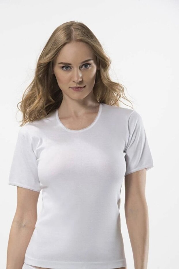 6 Pieces 100% Cotton Camisole (Ribbed) Short Sleeve Women's Undershirt