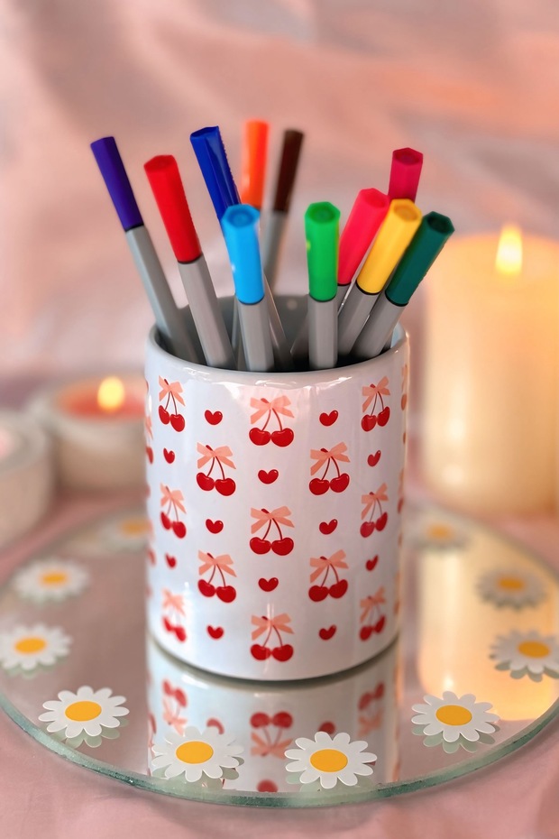 حامل قلم على شكل قلب الكرز - 2