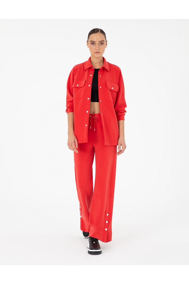 Kırmızı Oversize Modal Kumaş Örme Hırka 50291222-vr030 - 4