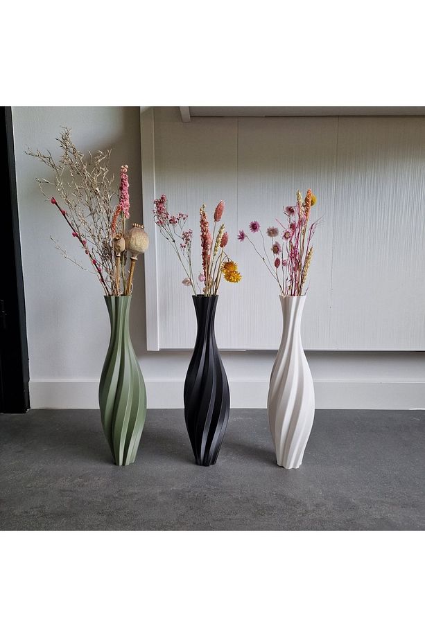 TALL TWISTED VASE UZUN TWİCE VAZO TÜM RENKLER 18CM CNQRCKDS3890 - 1