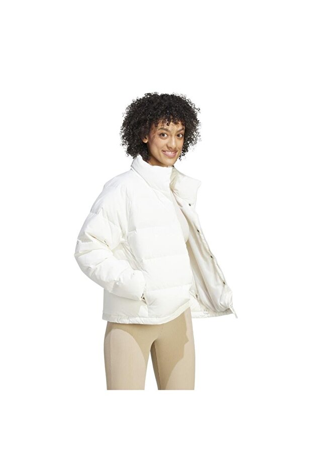 Beyaz Kadın Kapüşonlu Mont Ik3195 - 4