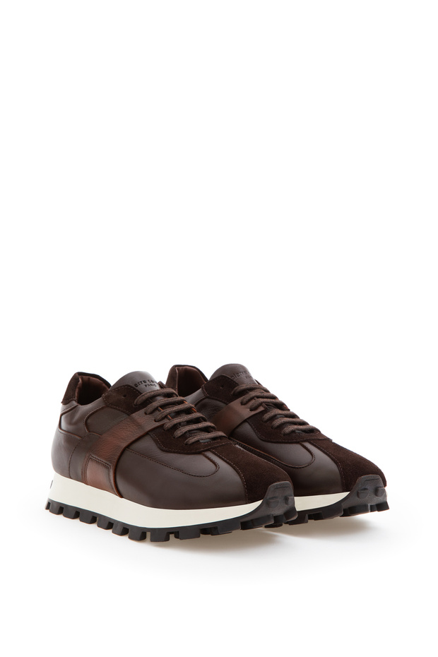 Brown 100% Leather Casual Shoes 50296090-Vr029