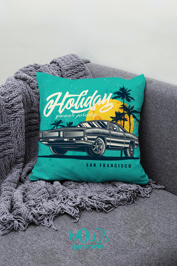 غطاء وسادة مفرد منقوش بتصميم قديم مطبوع على الوجهين - 2