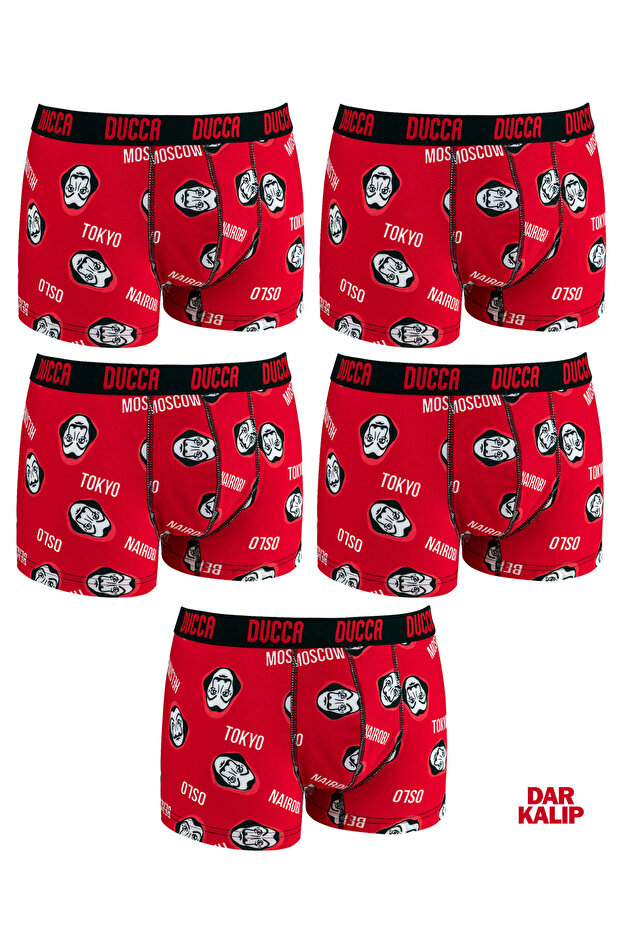 Thematic Men's Boxer Premium 5-Piece Papel Set Cotton Lycra