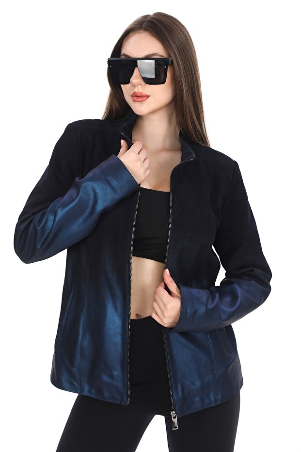 Hakiki Süet Kadın Deri Ceket - 5