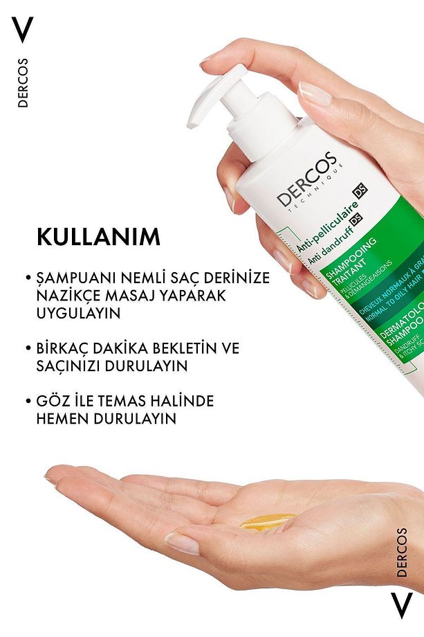 Dercos Anti Dandruff Kepek Karşıtı Şampuan 390 ml - Normal Ve Yağlı Saçlar - 7