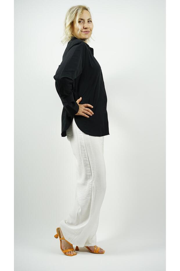 Poplin siyah gömlek - 3