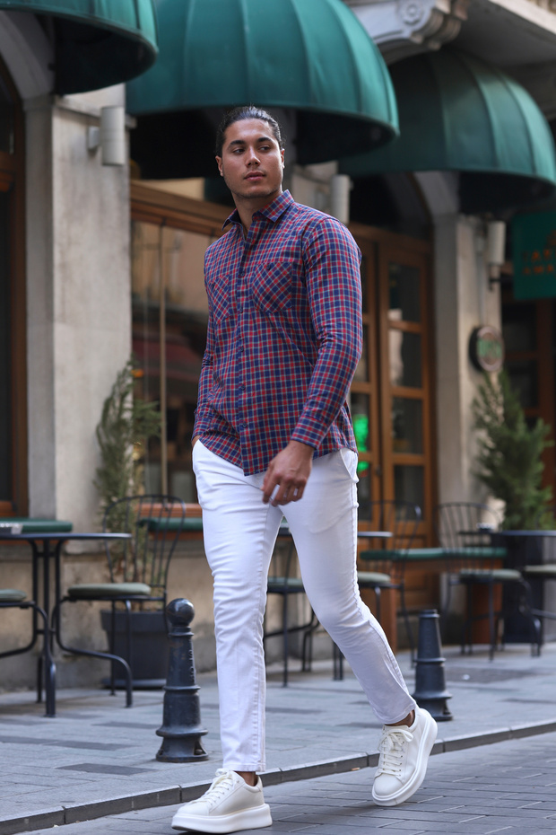 Regular Fit Çift Cepli İndigo Kumaş - 3