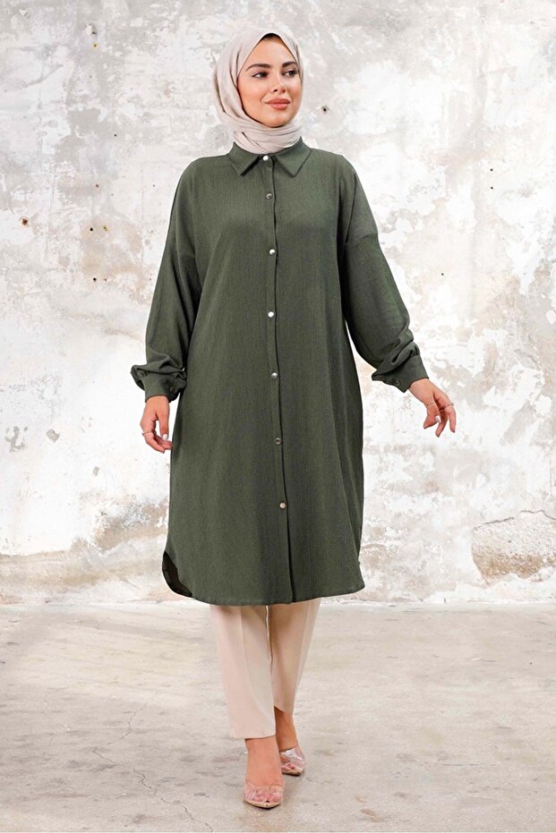 Lisa Buttoned Tunic 1249 - Khaki