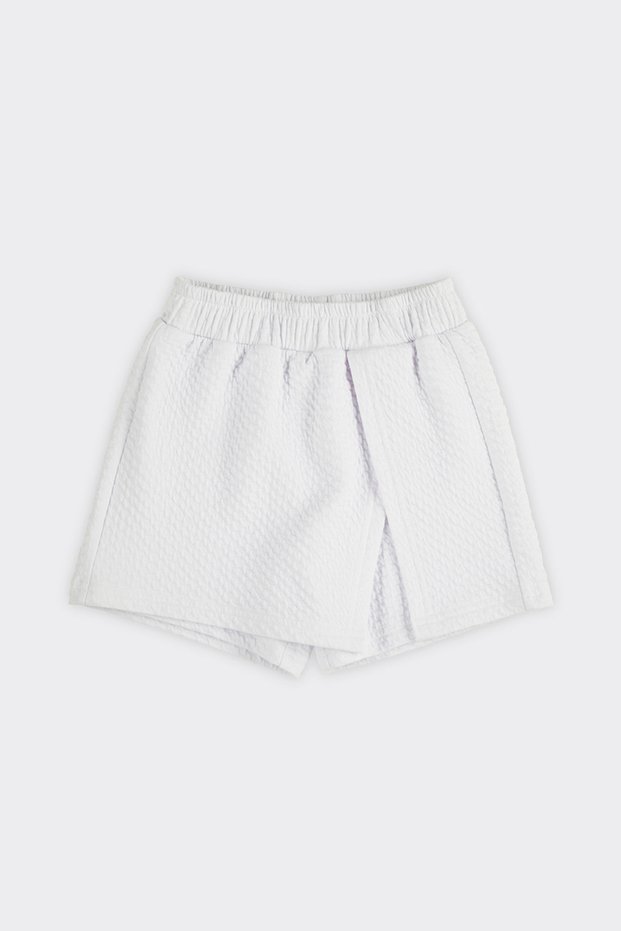 Girl's Elastic Waist White Knitted Shorts Skirt