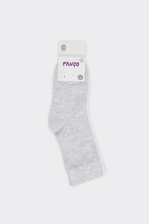 Unisex 2-Piece Basic Grey-White Socks - 1
