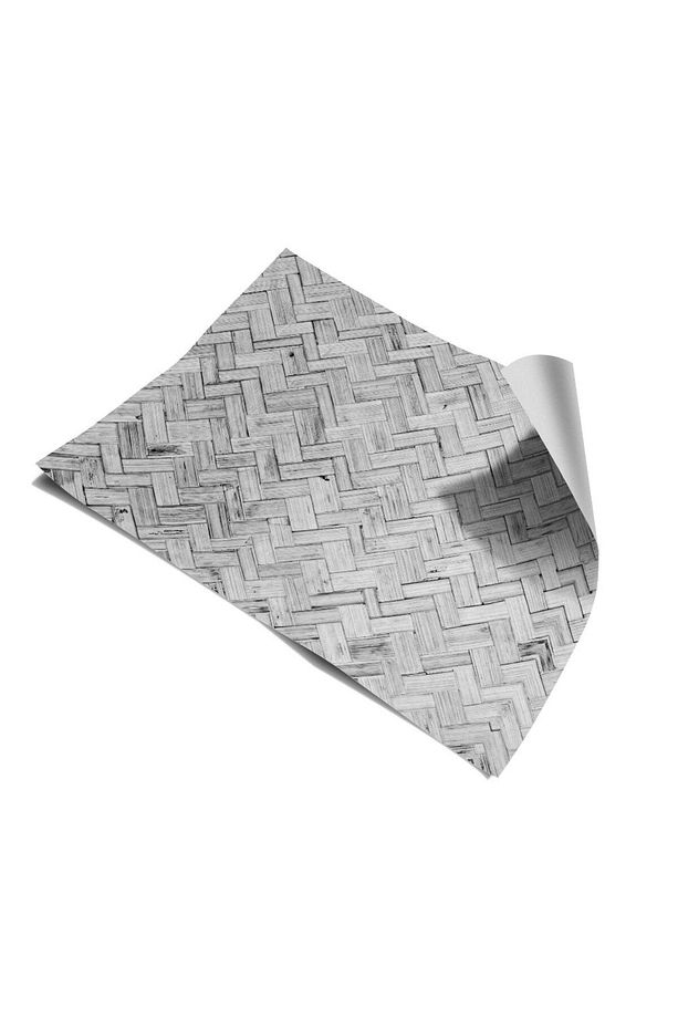 Mutfak Tezgah Arası Kendinden Yapışkanlı Folyo Kaplama Gri Hasır Desen 60cmx100cm - 4