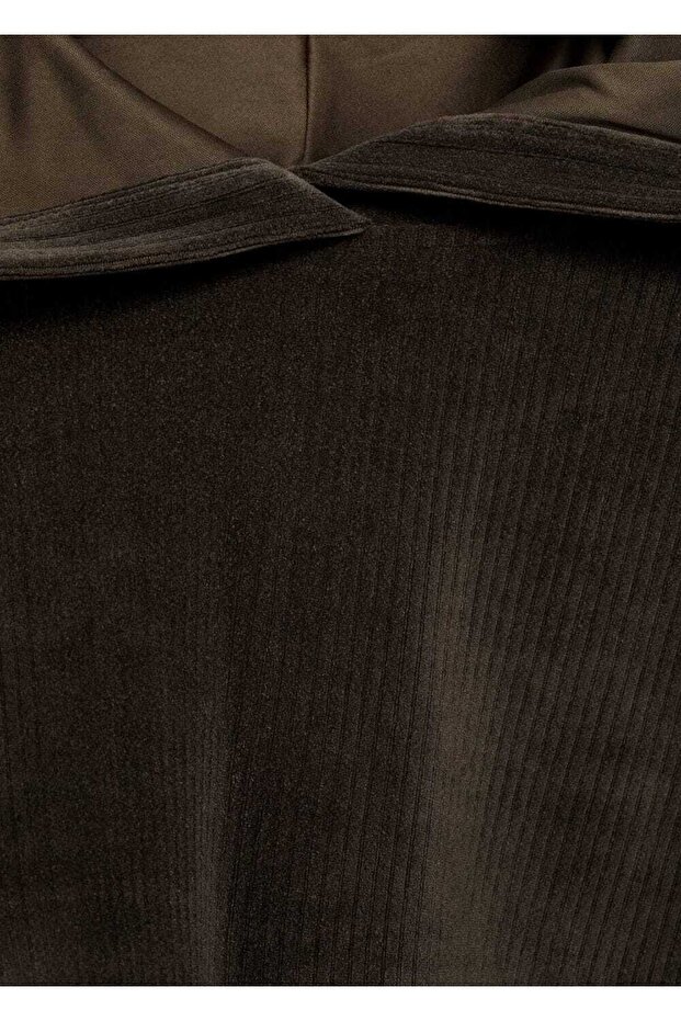 Fitilli kadife kapüşonlu bluz - 7