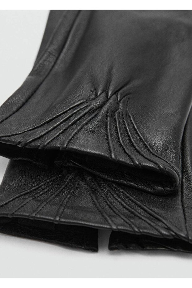 Büzgülü deri eldiven - 1