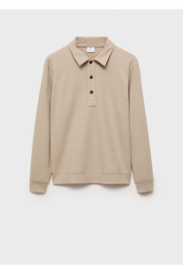 Regular kesim polo kumaş sweatshirt - 3