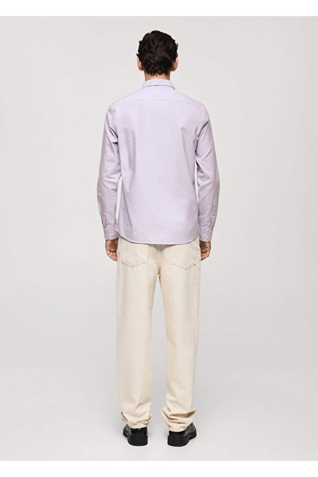 Regular fit pamuklu Oxford gömlek - 4