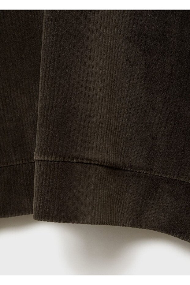 Fitilli kadife kapüşonlu bluz - 8