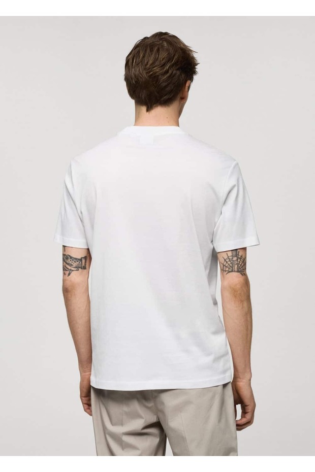 %100 pamuklu dar kesim tişört - 4