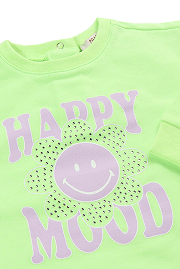 Kız Bebek Baskılı Yeşil Sweatshirt - 3