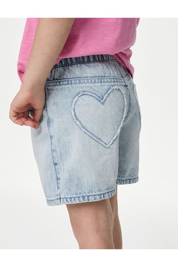 Regular Fit Desenli Denim Şort (2-7 Yaş) - 2