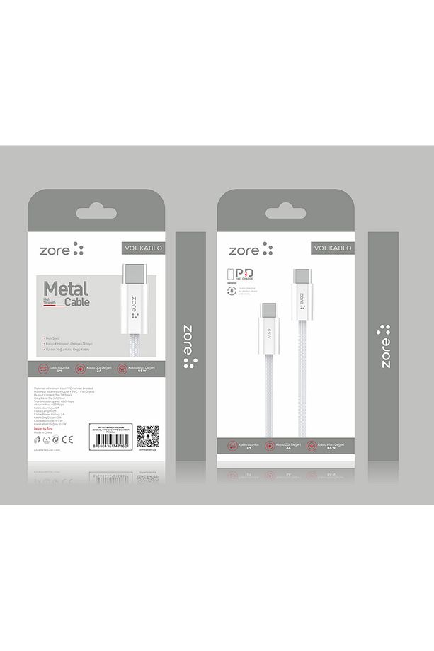 General Mobile GM 24 Pro uyumlu Hızlı Şarj ve Data Kablosu Type-C PD 65W 3A 1 Metre - VOL - 3