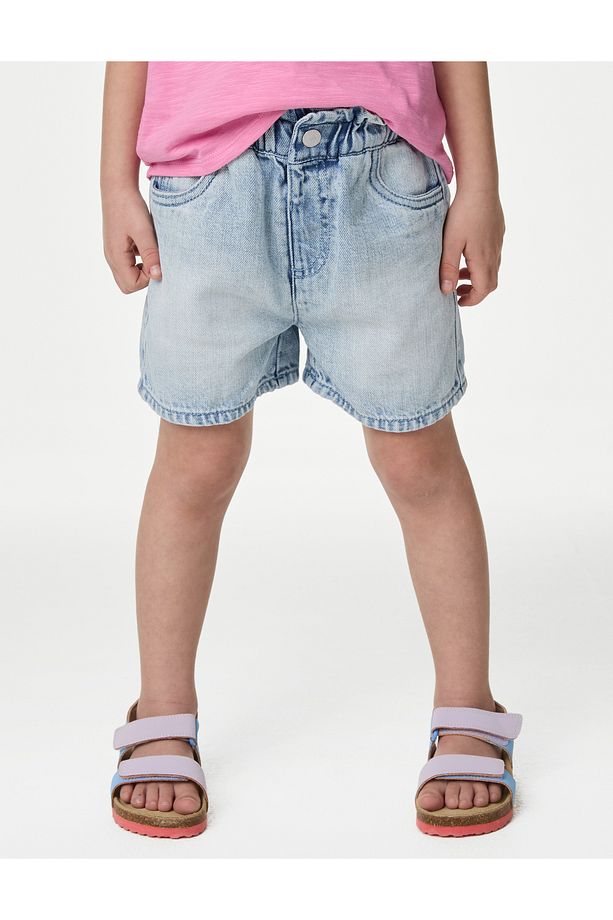 Regular Fit Desenli Denim Şort (2-7 Yaş) - 3