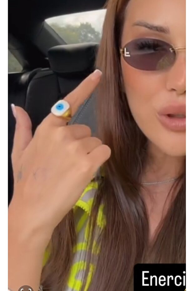 Dilan Evil Eye Ring, Gold Plated Evil Eye Bead Ring, Adjustable, Rectangular Evil Eye Ring - 3