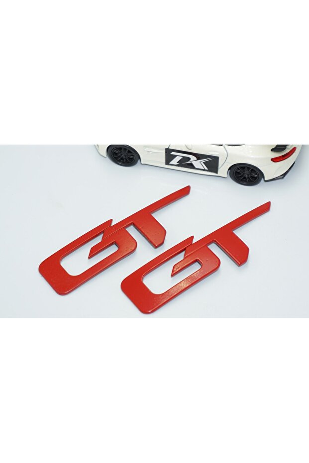مجموعة شعار حروف GT Shelby باللون الأحمر ABS - 3