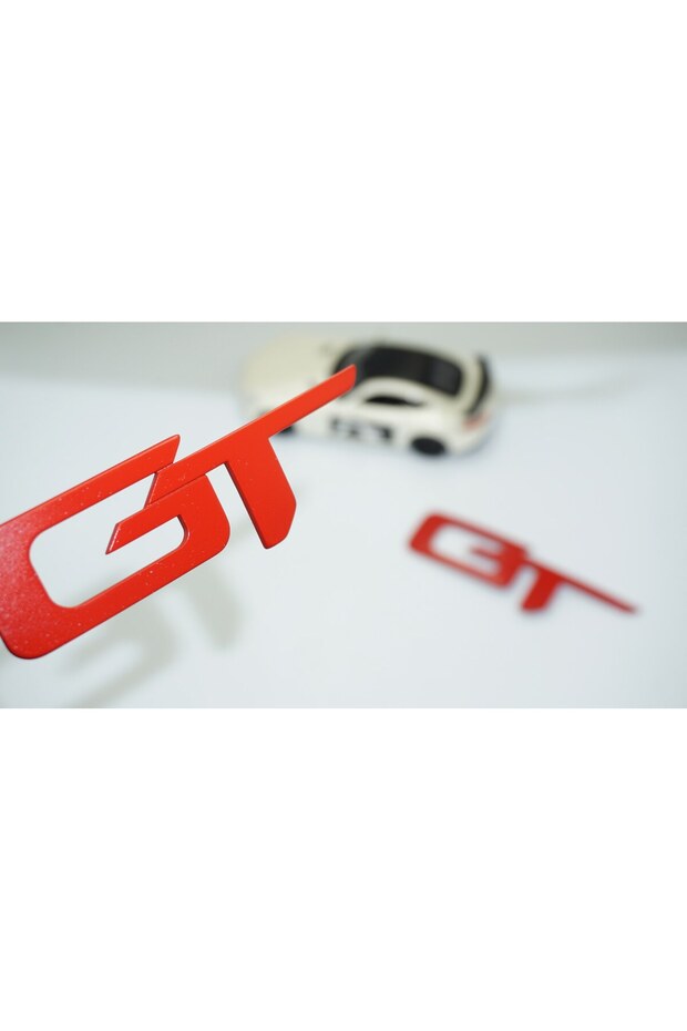 مجموعة شعار حروف GT Shelby باللون الأحمر ABS - 1