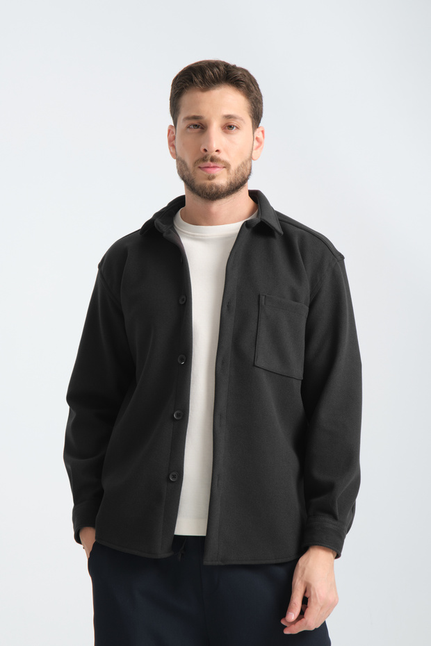 Erkek Regular Fit Kışlık Kaşe Gömlek - 3