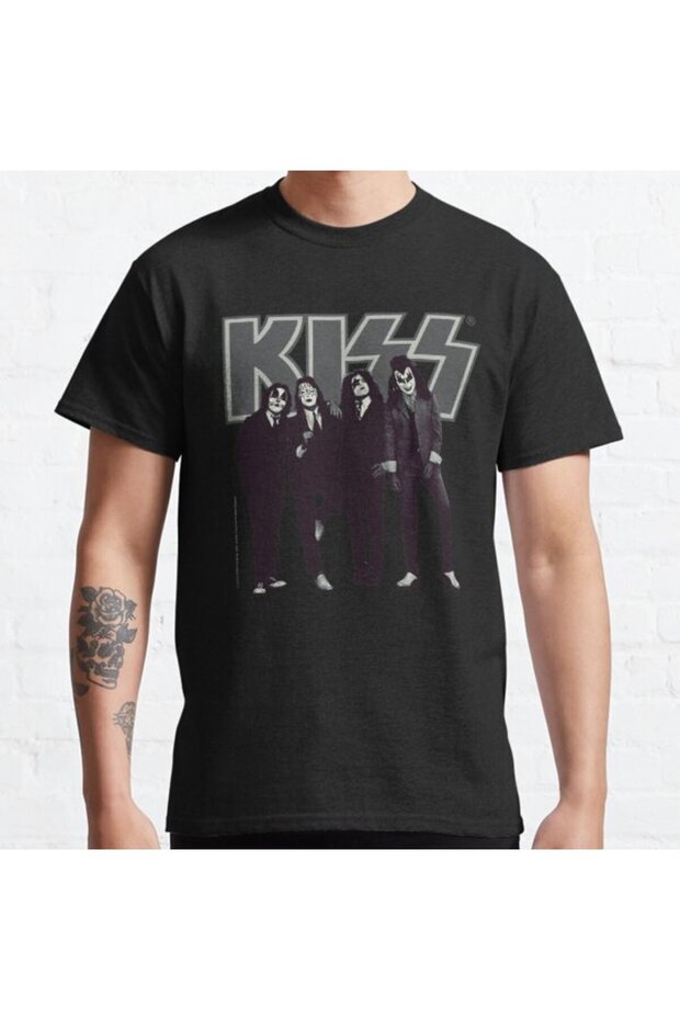 Loose Fit Unisex Kiss The Band Design Printed T-shirt