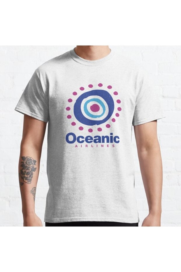 Loose Fit Unisex Oceanic Airlines Vintage Lost Logo Design Printed T-shirt