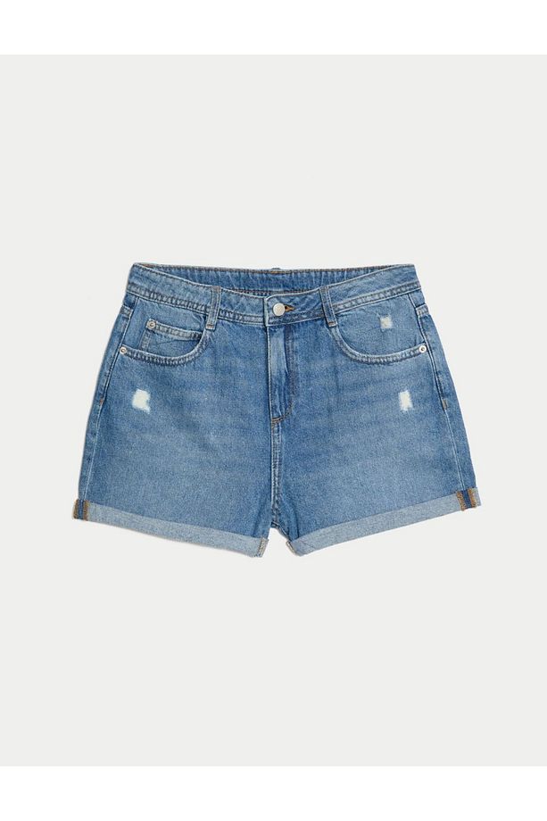 Saf Pamuklu Regular Fit Denim Şort (6-16 Yaş) - 5