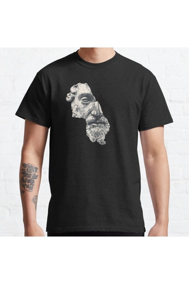 Loose Fit Unisex Marcus Aurelius Antoninus Augustus / Ink Design Printed T-shirt