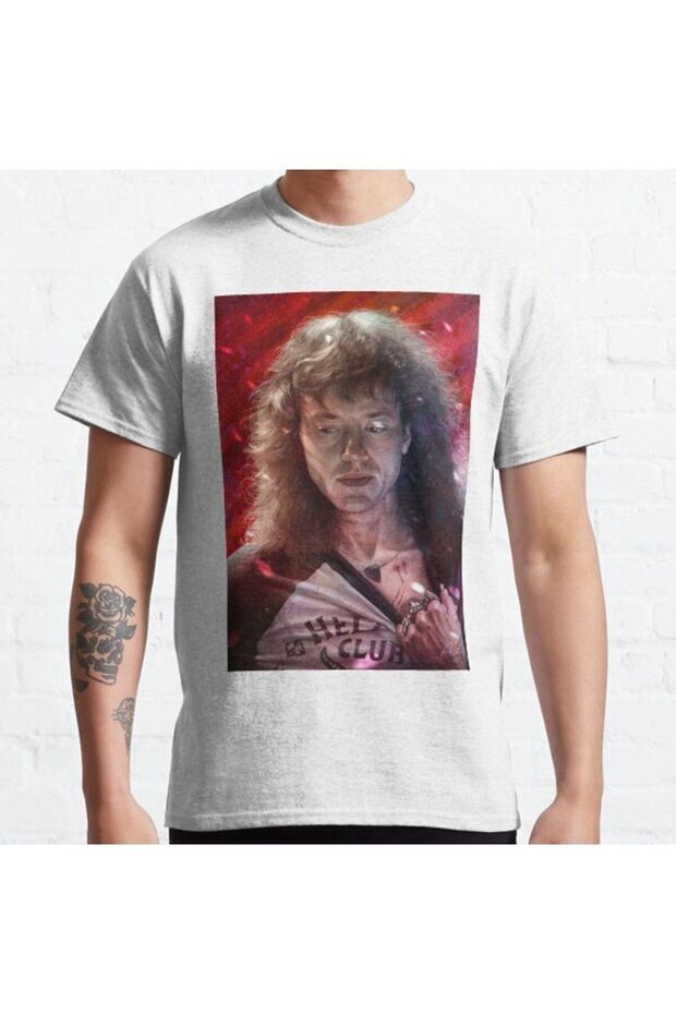 Loose Fit Unisex Eddie Munson Of Stranger Things Design Printed T-shirt