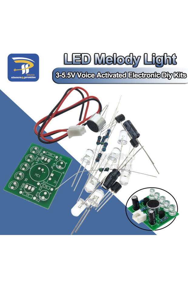 3V-5.5V Voice Activated Control Lamp LED Melody Light Module DIY Electronic Funny Kit Production ...