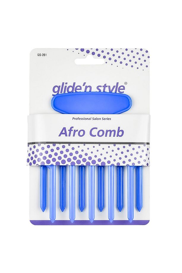 Gliden Style Afro Comb - Perma Tarağı Mavi - 2