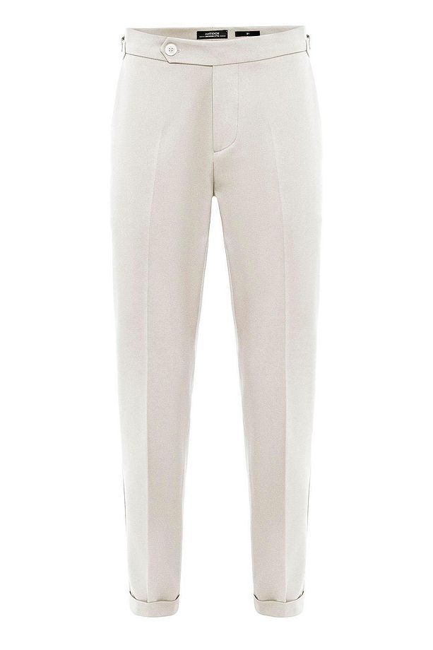 Ekru Yüksek Bel Regular Fit Erkek Pantolon - 6