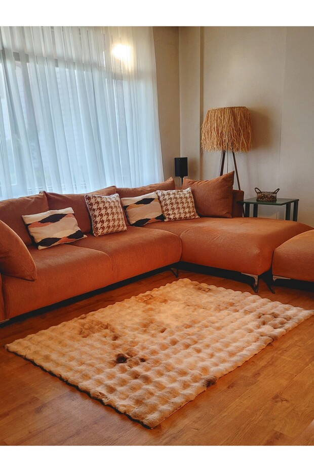 Rex Tavşanı Bubble Post Halı Multi Kahve - 1