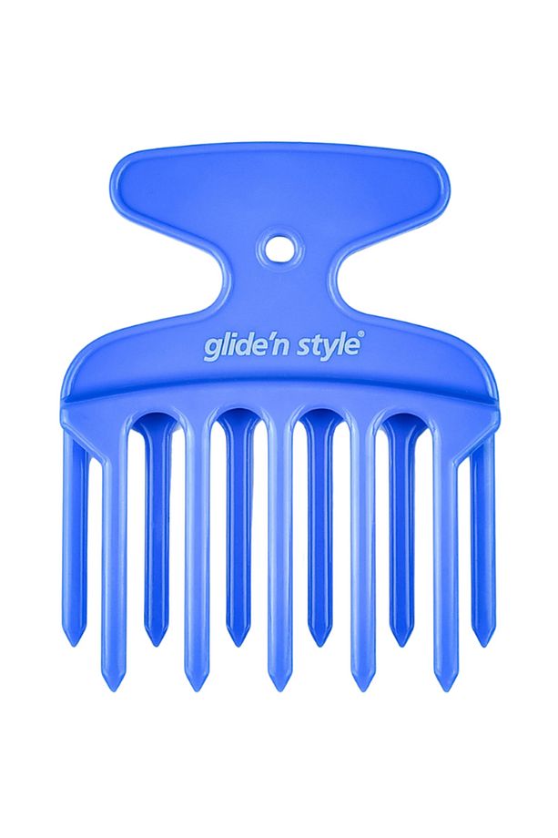 Gliden Style Afro Comb - Perma Tarağı Mavi - 1