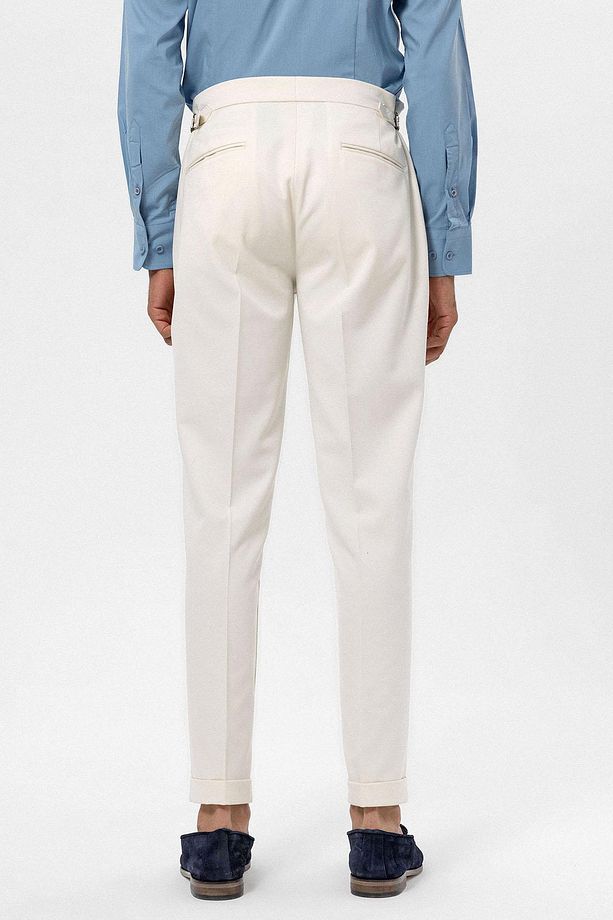 Ekru Yüksek Bel Regular Fit Erkek Pantolon - 5