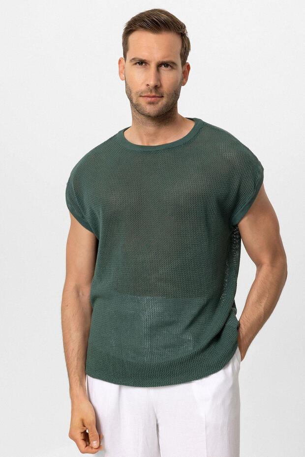 Sleeveless Openwork Men's T-Shirt