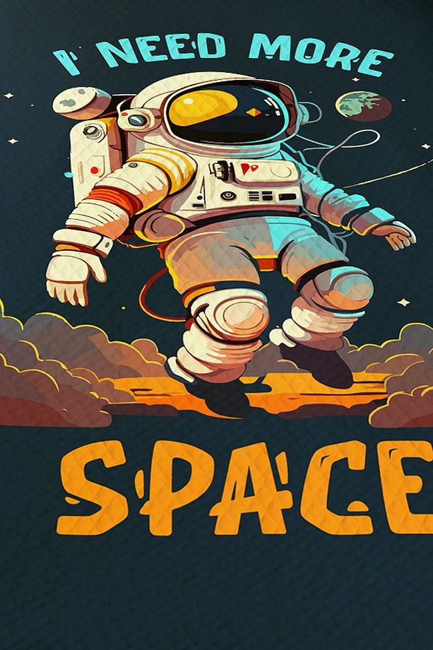Mavi Astronot Desenli Erkek Çocuk Tek Kişilik Pike Takımı Kapitoneli Yatak Örtüsü - 2
