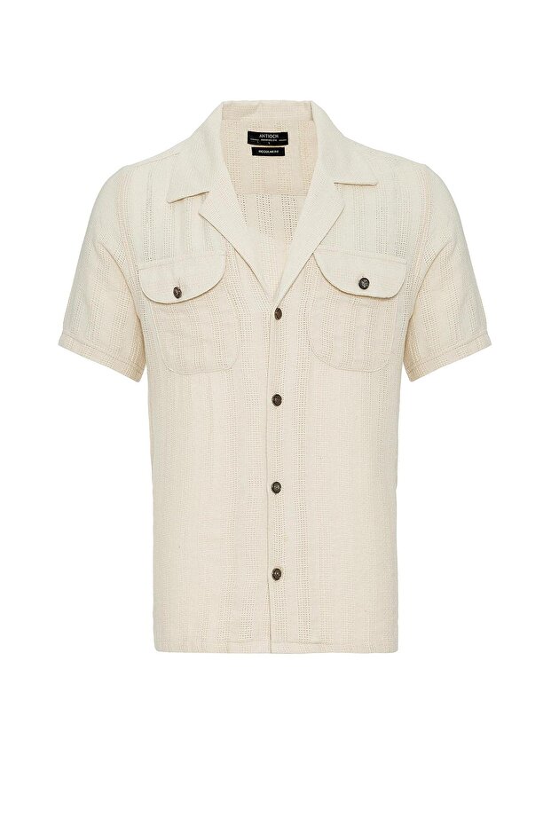 Apaş Collar Double Pocket Men's Shirt