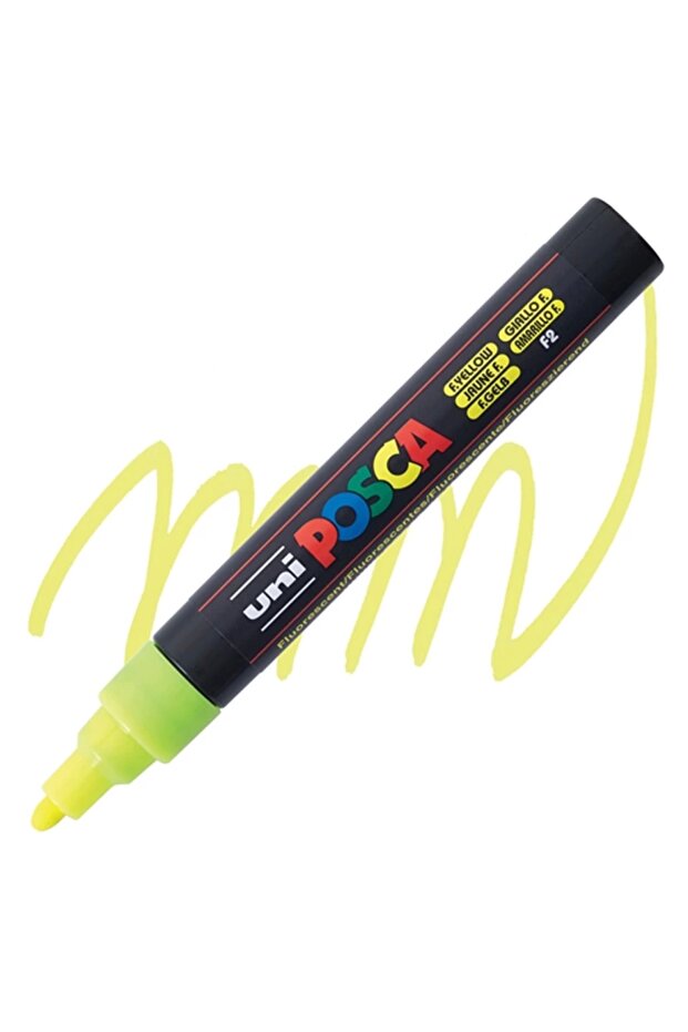 علامة ملصق مائية من Uni Posca Pc-5m 1.8-2.5 أصفر فلوري