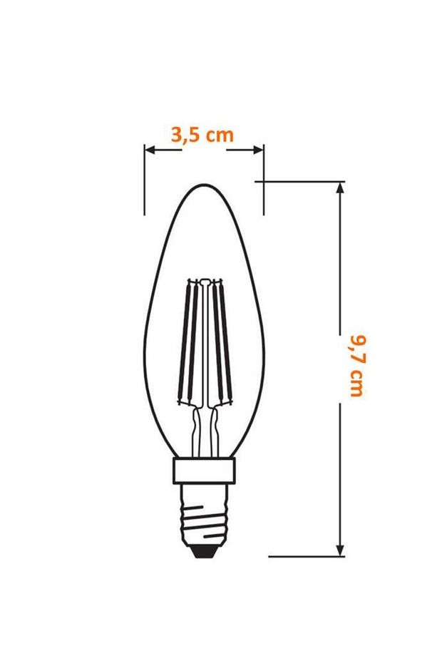 Ledvance 4,8W (40W) Dim Rustik Led Mum Ampul - Sarı Işık Işığı Ayarlanabilir - 8