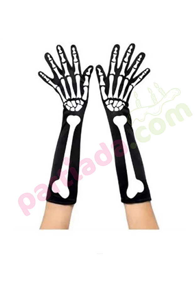 HALLOWEEN İSKELET DEKORLU ELDİVEN - 1