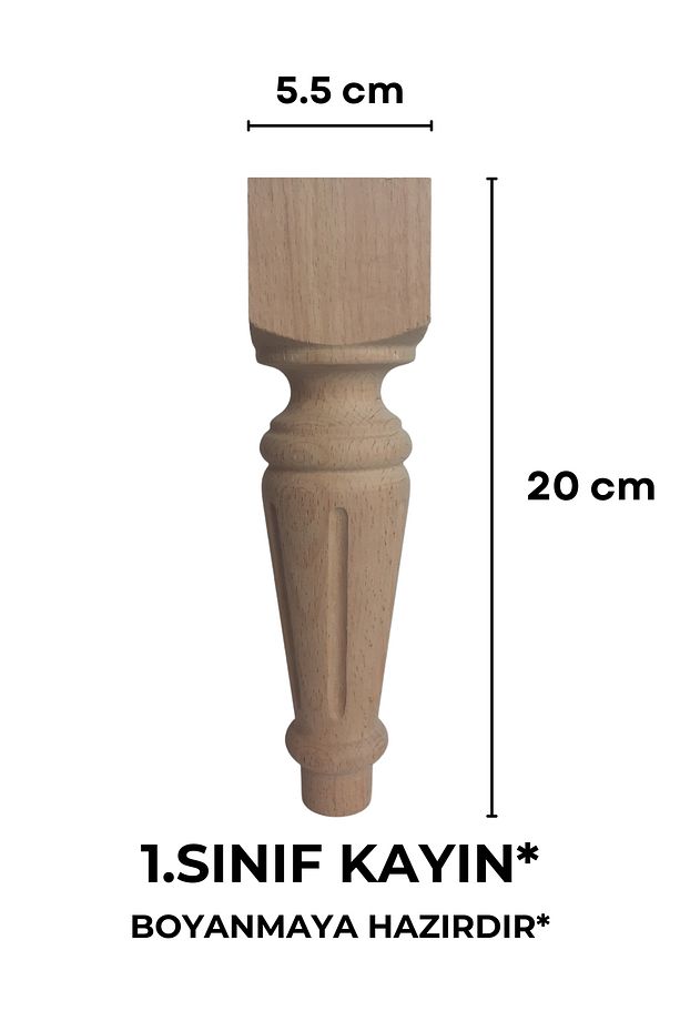 20 Cm Mobilya Koltuk Kanepe Puf Dolap Tv Ünitesi Ayağı Ayakları Ahşap Demonte Aparatlı 4lü Set - 4
