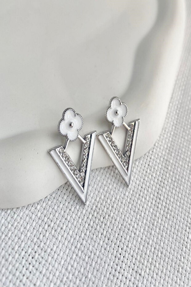 Women's Earrings Clover V Model Earrings